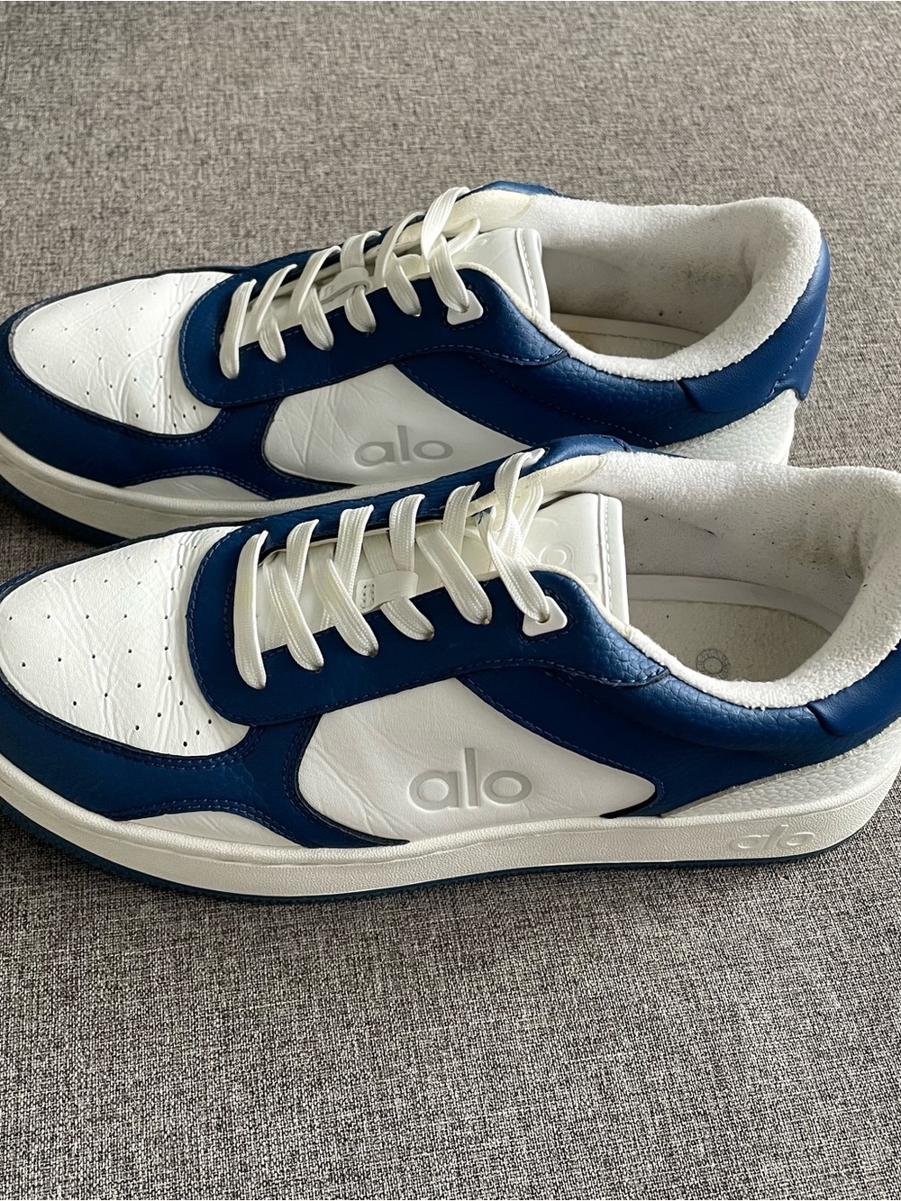 ALO Yoga White and Navy Blue Unisex Sneakers